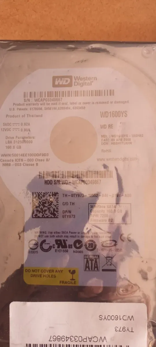 Disco Duro Western Digital WD1600YS 160GB SATA