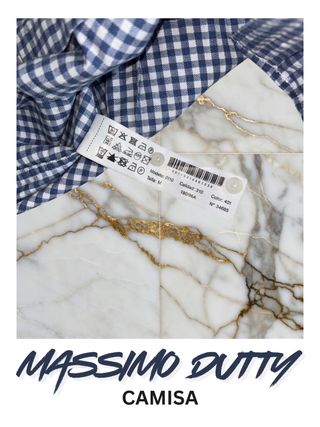 Camisa Massimo Dutti Cuadros Azul y Blanco