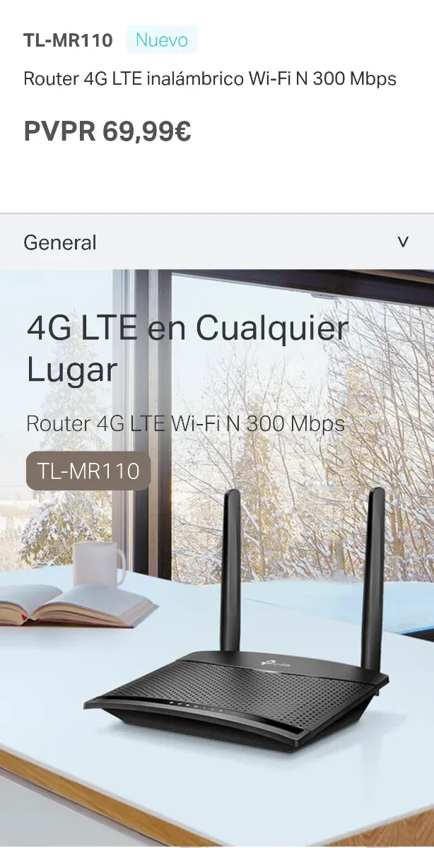 Router TP-Link 4G LTE TL-MR110 afbeelding 4