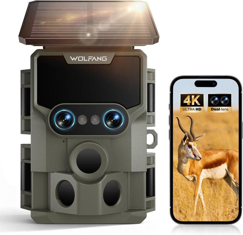 NUEVA Cámara de Caza Solar 4K 64MP WOLFANG