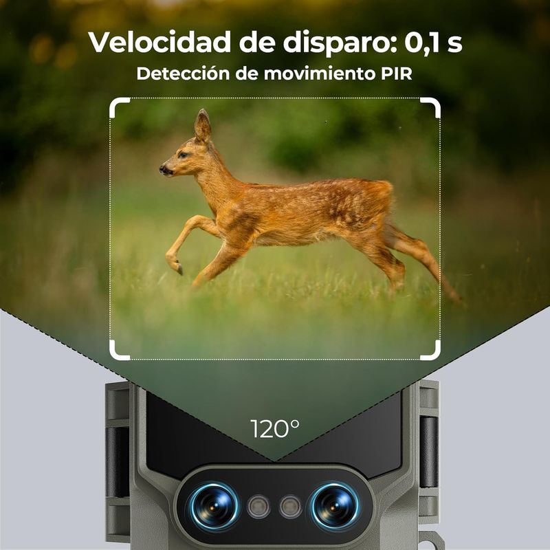 NUEVA Cámara de Caza Solar 4K 64MP WOLFANG afbeelding 5
