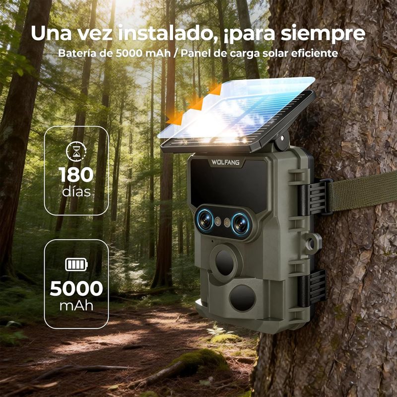 NUEVA Cámara de Caza Solar 4K 64MP WOLFANG afbeelding 7