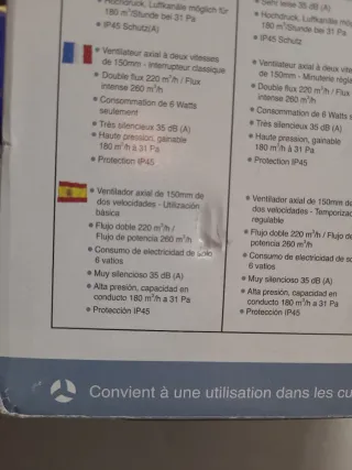 Extractor de aire Airflow QuietAir QT150