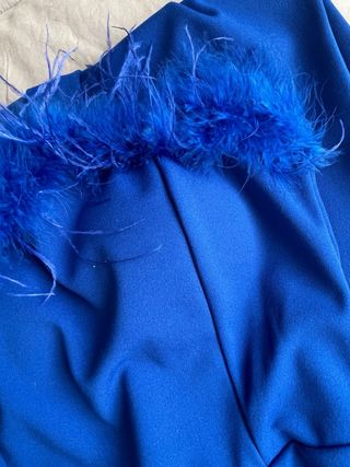 Mono fiesta azul con plumas