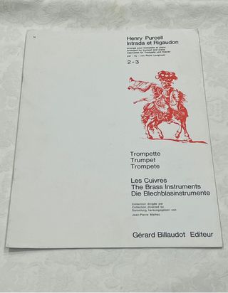 Intrada et Rigaudon Henry Purcell Trompeta y Piano