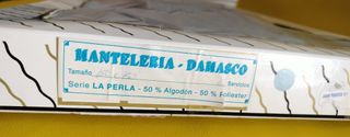 Mantel y servilletas tela azul