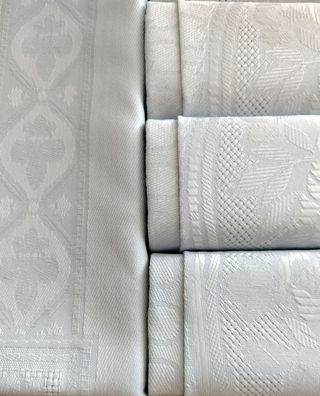 Mantel y servilletas tela azul