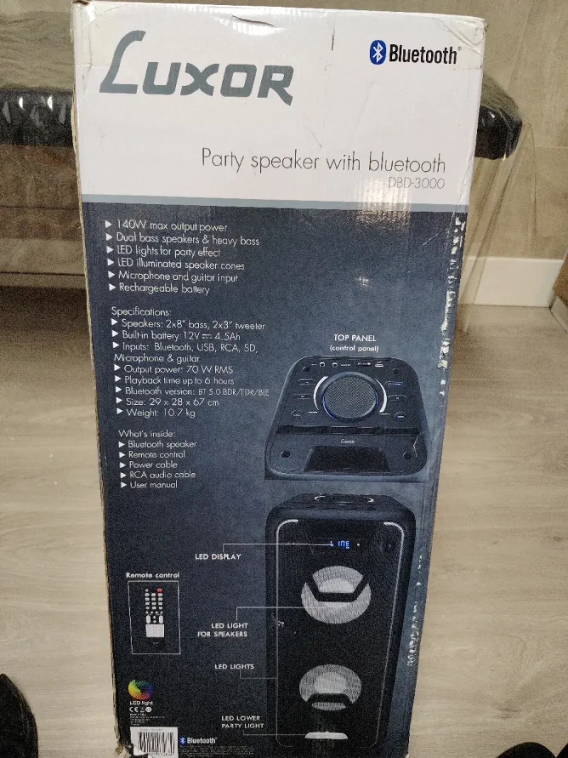 Altavoz Luxor DBD-3000 Fiesta con bluetooth 1400w afbeelding 5