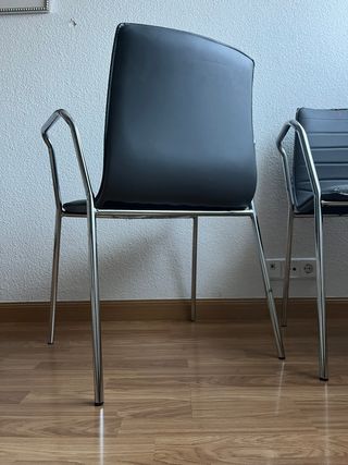 Juego 2 Sillas Ofiprix Piel Sintética Negra