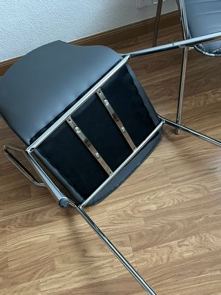 Juego 2 Sillas Ofiprix Piel Sintética Negra