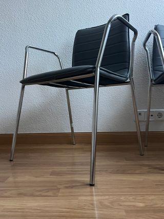 Juego 2 Sillas Ofiprix Piel Sintética Negra