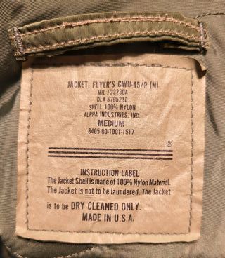 Cazadora Bomber CWU 45 Alpha Industries