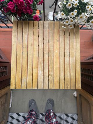 Mesa plegable madera terraza