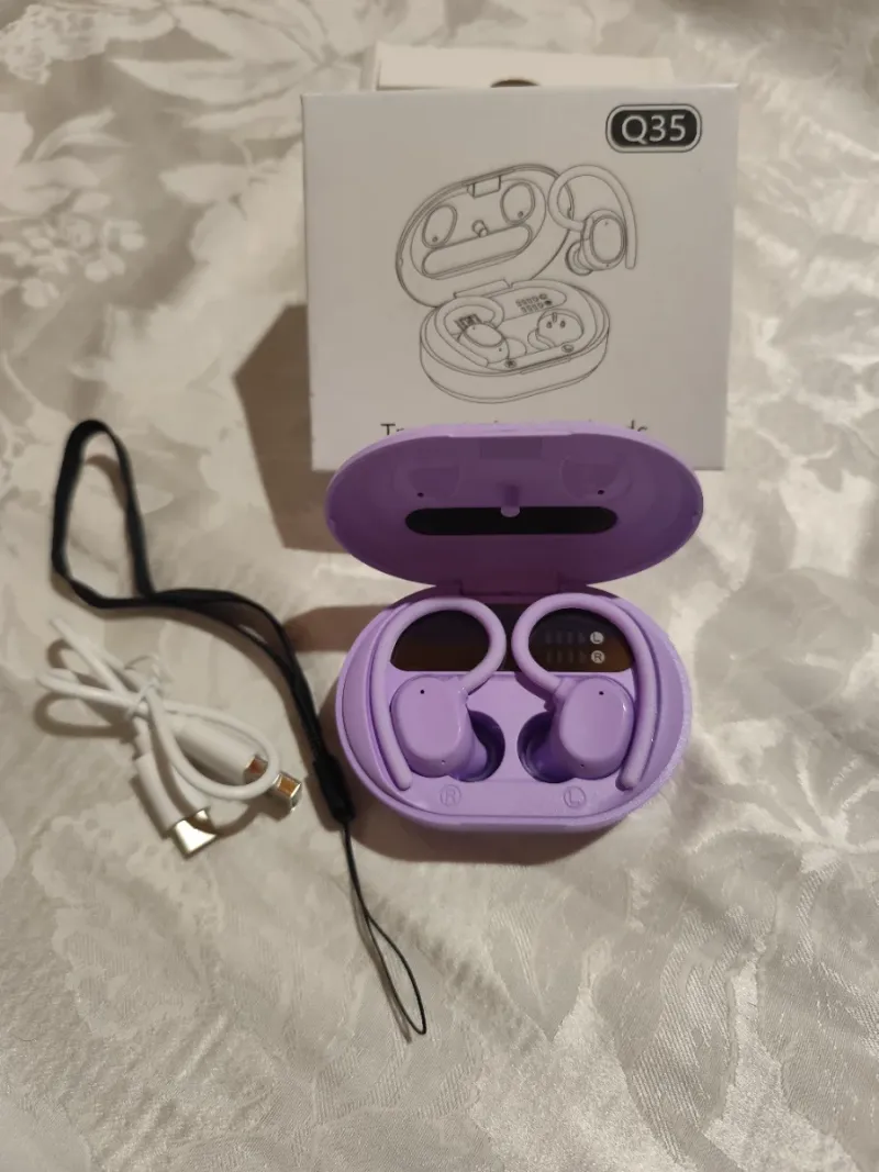 Auriculares Bluetooth Violeta Q35 con Estuche