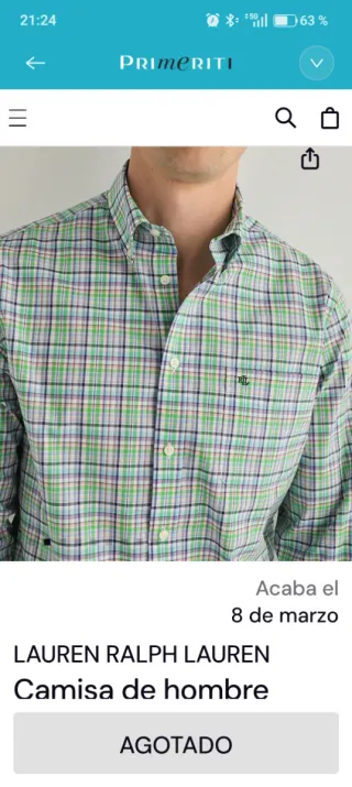 Camisa Lauren Ralph Lauren Algodón Talla 44 cuello