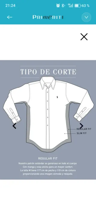 Camisa Lauren Ralph Lauren Algodón Talla 44 cuello