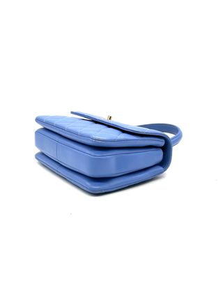 Bolso Chanel Asa Superior Azul Dorado