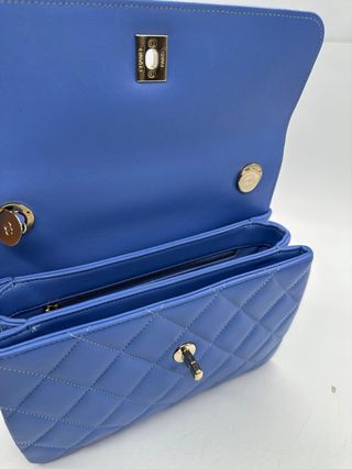 Bolso Chanel Asa Superior Azul Dorado