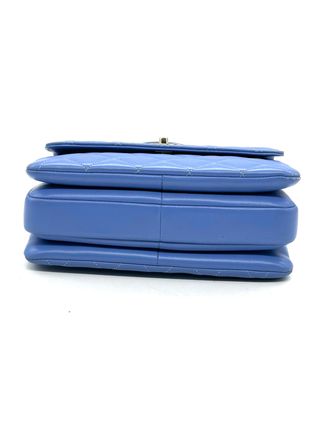 Bolso Chanel Asa Superior Azul Dorado