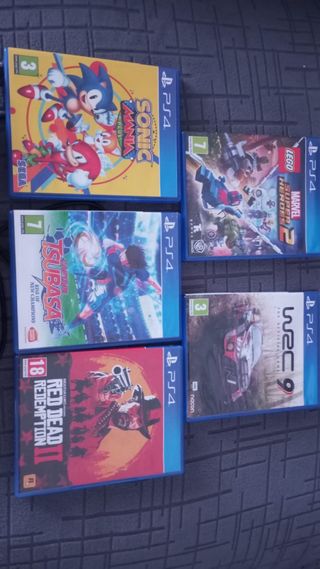 PS4 (PlayStation 4) Negra + 2 Mandos + 5 Juegos