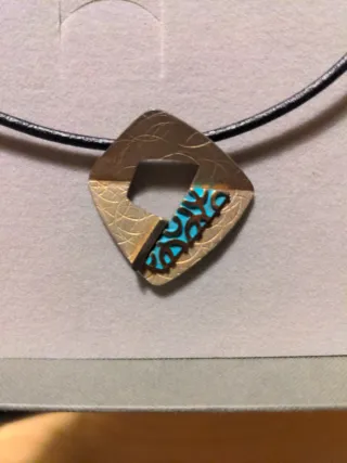 Conjunto Collar y Anillo Diseño Oro Turquesa