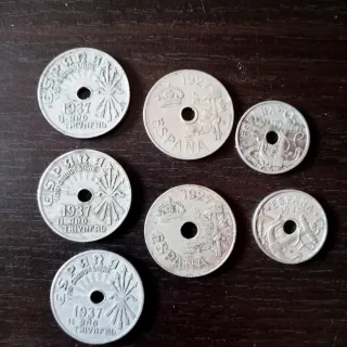 Lote monedas antiguas 25 y 50 céntimos