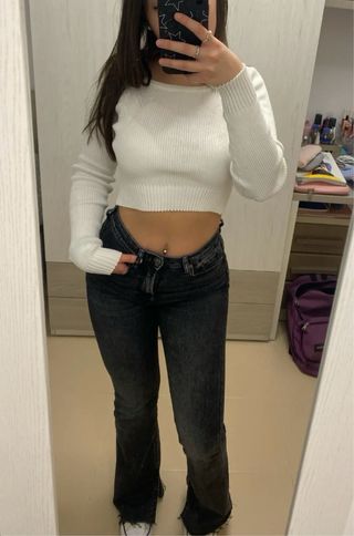 Pantalón campana negro