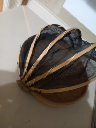 Cesto vintage in bambù e rete
