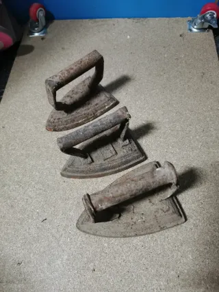 Lote 4 Planchas Antiguas Hierro Fundido