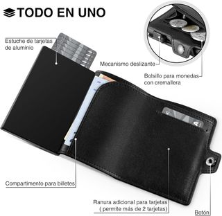 SIN ABRIR Cartera Tarjetero con Automática Pop-up
