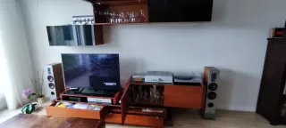 Mueble Salón Cerne Madera y Cristal