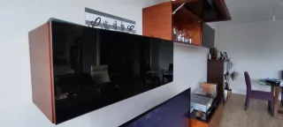 Mueble Salón Cerne Madera y Cristal