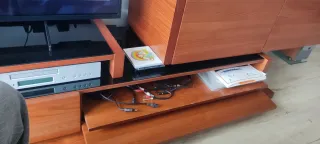 Mueble Salón Cerne Madera y Cristal