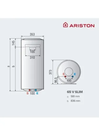 Termo eléctrico Ariston Pro1 Eco Slim 65L