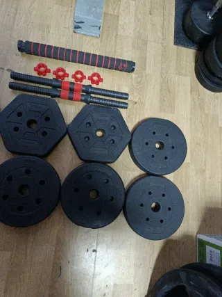 Mancuernas 10+10kg con discos y barras