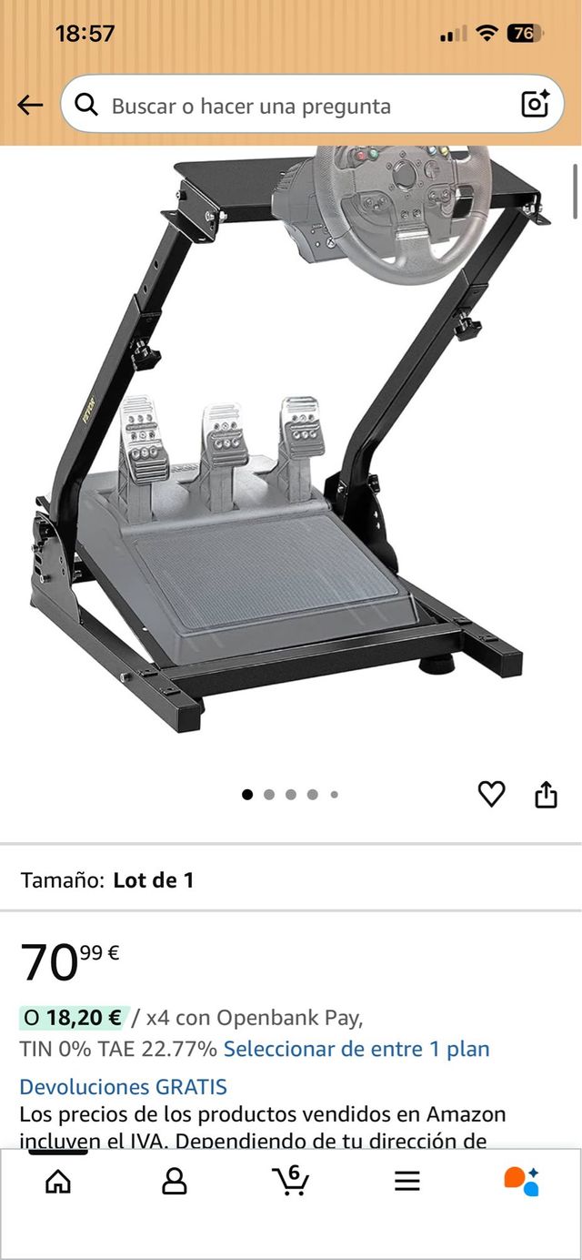 Cockpit Vevor Plegable Solo utilizado una vez