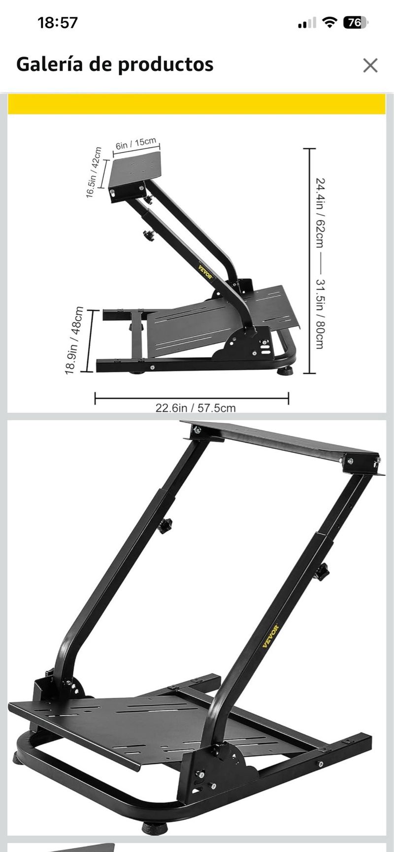 Cockpit Vevor Plegable Solo utilizado una vez afbeelding 2