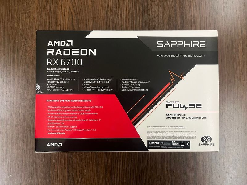 Caja Vacía Sapphire Radeon RX 6700 afbeelding 3