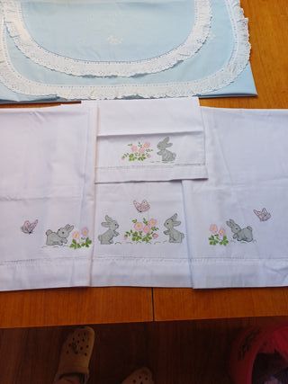 Juego Sábanas Cuna Bordada