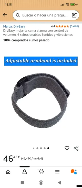 Alarma DryEasy para dejar el pañal. Pipi Stop.