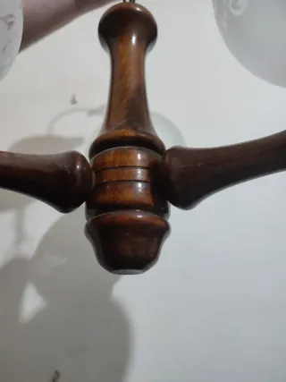 Lámpara techo madera vintage/ madera y metal