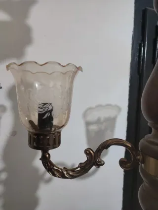 Lámpara techo madera vintage/ madera y metal