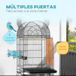 Jaula para pájaros con bandeja ruedas Nueva