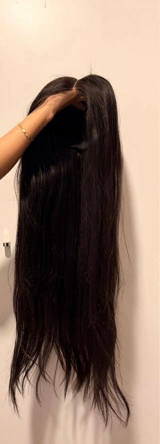 Peluca Cabello Natural Castaño Oscuro