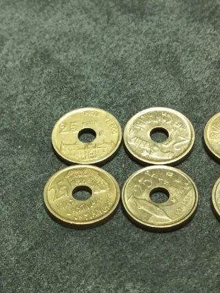 8 Monedas 25 Pesetas España
