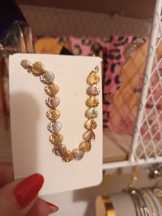 Pulsera Acero Corazones tricolor