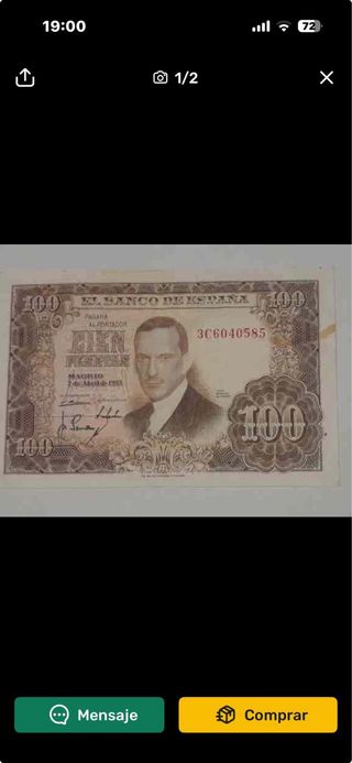 Billete 100 pesetas Banco de España 1953