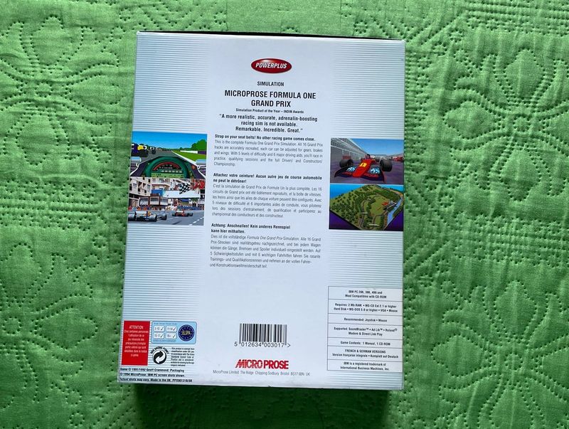Micro Prose Grand Prix PC Big Box afbeelding 2