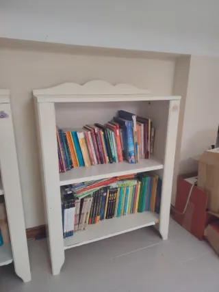 Librería blanca de madera