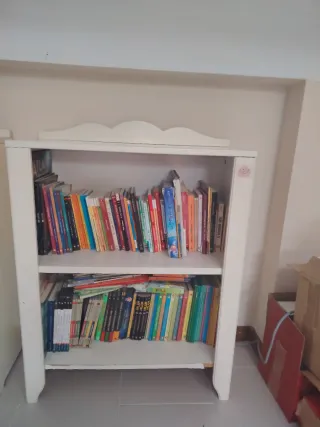Librería blanca de madera